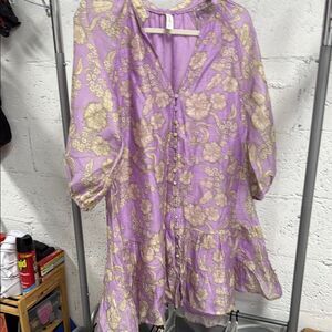 Kivari Lavender and Cream Floral Dress - Size 8 - NWOT